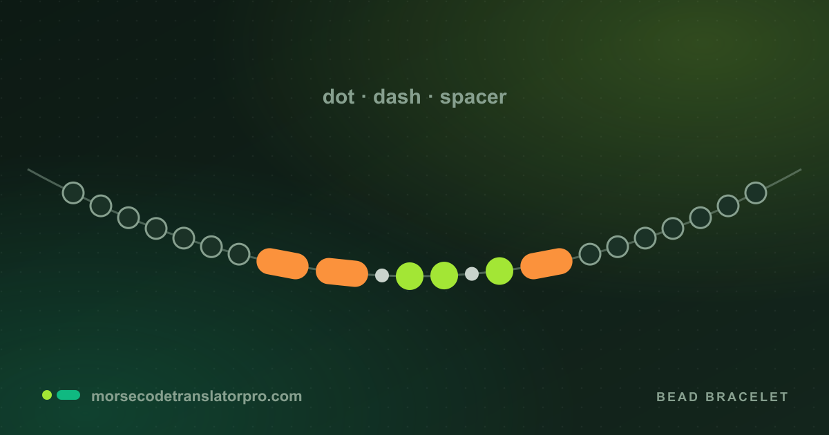 A bead bracelet with round dot beads, long dash beads and small spacer beads