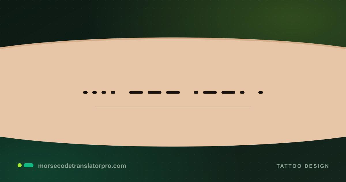 A minimal line of Morse code dots and dashes styled as a fine-line tattoo